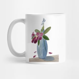 Red Flowers. Watercolor Painting Mug